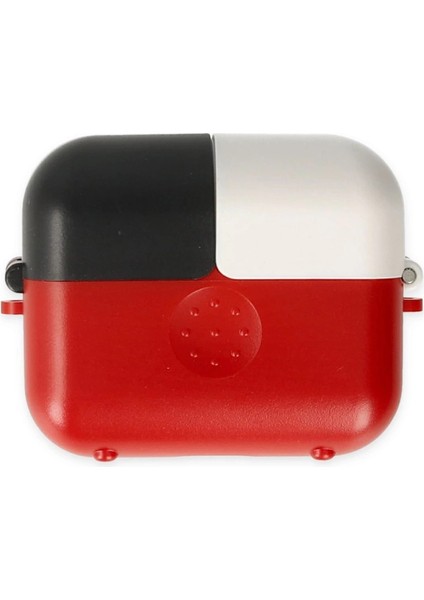 Buğz Airpods 3 (3.nesil) Basmalı Kılıf - Kırmızı-Siyah-Beyaz