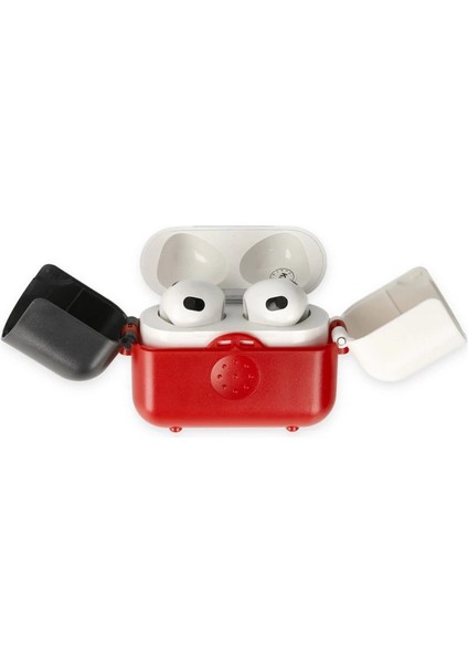 Buğz Airpods 3 (3.nesil) Basmalı Kılıf - Kırmızı-Siyah-Beyaz modelleri