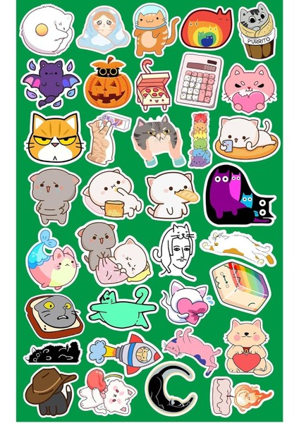 Komik Cats Seri 3 Telefon Laptop Notebook Tablet Defter Matara Stiker Etiket