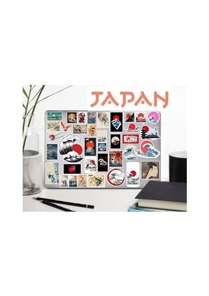 Art Katsushika Hokusai Telefon Laptop Notebook Tablet Defter Matara Stiker Etiket