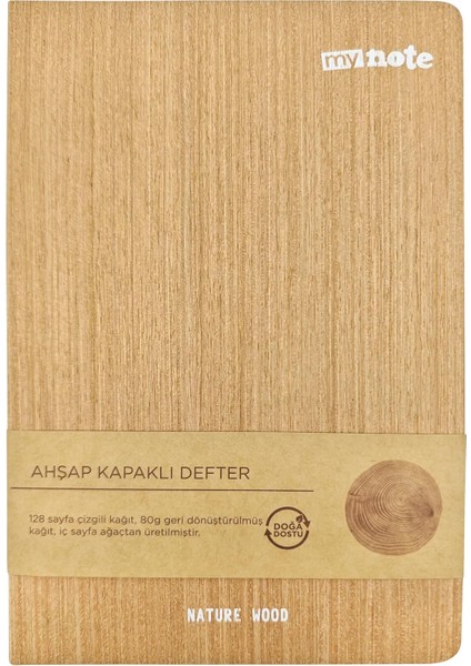 A5 Ahşap Kağıt Kaplı Defter