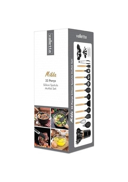 Valletta Mikla Dayanıklı Yanmaz Yapışmaz 33 Parça Silikon Spatula Mutfak Seti Kırmızı modelleri