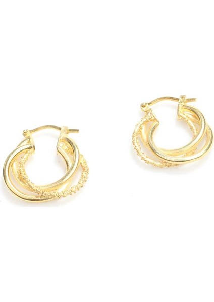 925 Ayar Gümüş Küçük Üçlü Halkalı Küpe