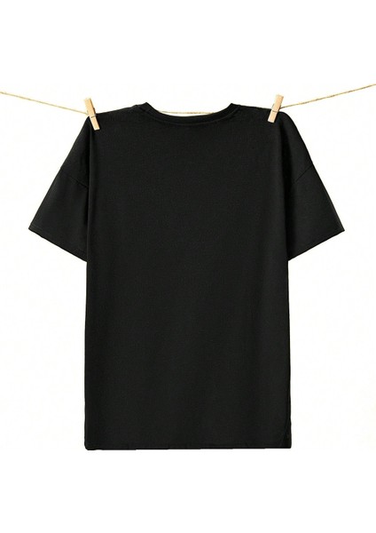 Sanatçı Ayı Baskılı Unisex Siyah Oversize T-Shirt - Rahat ve Şık Tasarım fiyatları