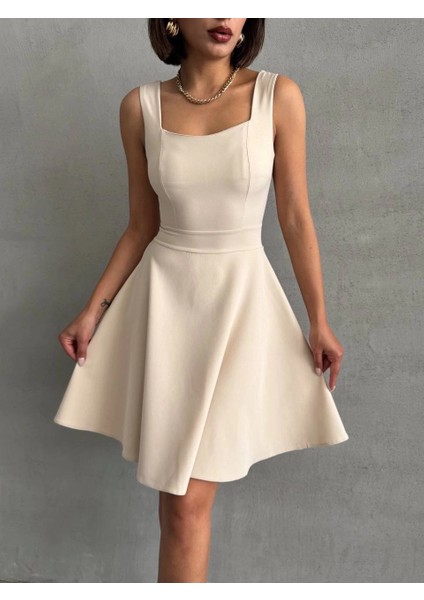 Kadın Kare Yaka Kısa Elbise S251188