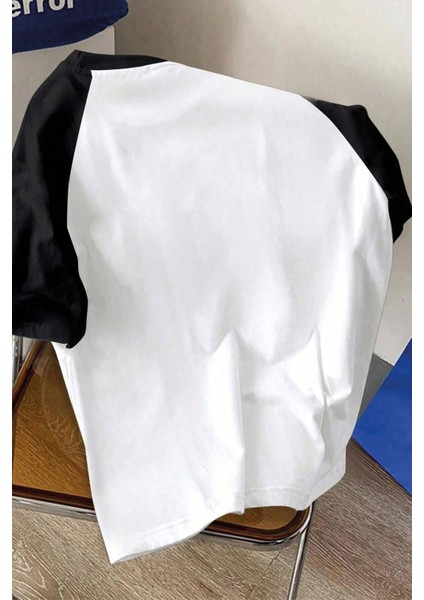 Kedi Baskılı Renglam Kol Oversize T-Shirt modelleri