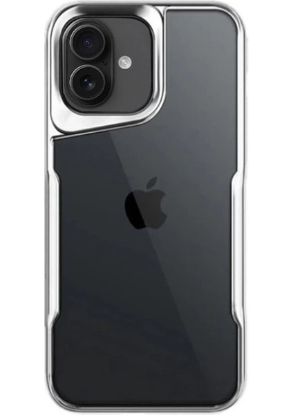 Buğz Newface Iphone 16 Plus Kılıf Boyi Silikon Kapak - Gümüş