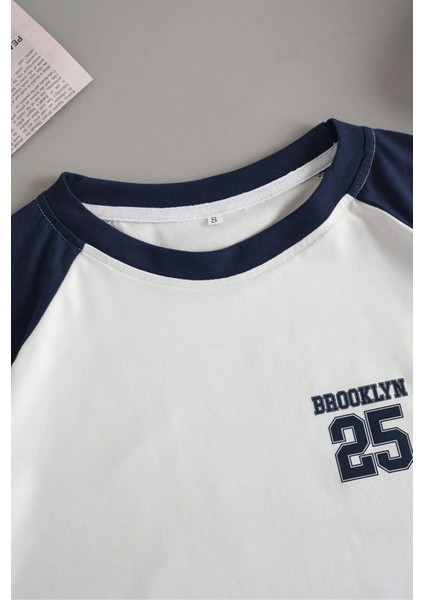 Erkek/kadın Brooklyn 25 Baskılı Reglan Kol Oversize T-Shirt modelleri