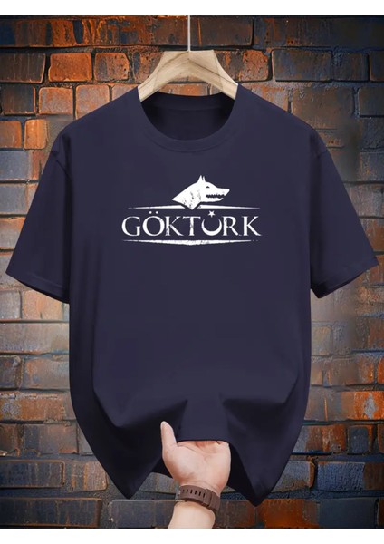 Göktürk Baskılı Erkek Oversize T-Shirt