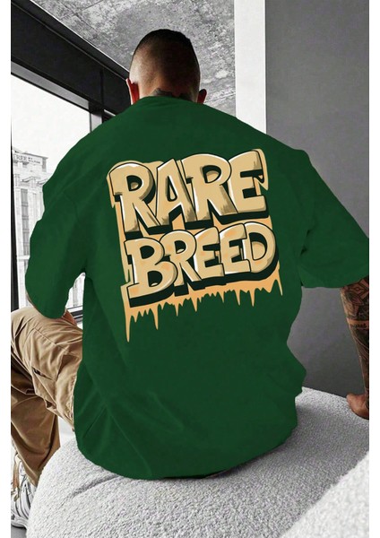 Rare Breed Sırt Baskı Detaylı Erkek Oversize T-Shirt