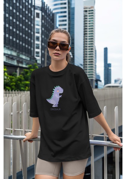 Dinosaur Baskılı Kadın Oversize T-Shirt fiyatları