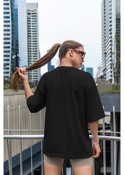 Dinosaur Baskılı Kadın Oversize T-Shirt modelleri