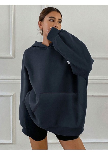 Unicorn Baskılı Oversize Kapüşonlu Sweatshirt fırsatları