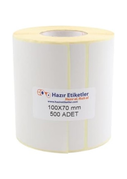Hazır Al Hızlı Al Kargo Etiketi Eko Termal Etiket 100MM x 70MM Ruloda 500 Adet 40MM Çapında Direk Termal Transfer Etiketi modelleri