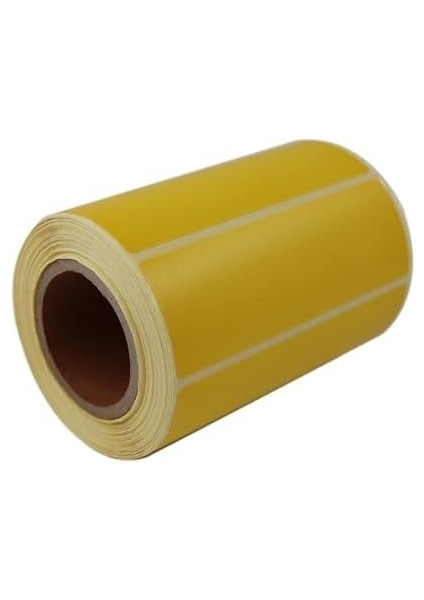 Hazır Al Hızlı Al Sarı Zemin Baskılı Kuşe Etiket 100MM x 30MM Ruloda 500 Adet 40MM Çapında Barkod Yazıcı Etiketi
