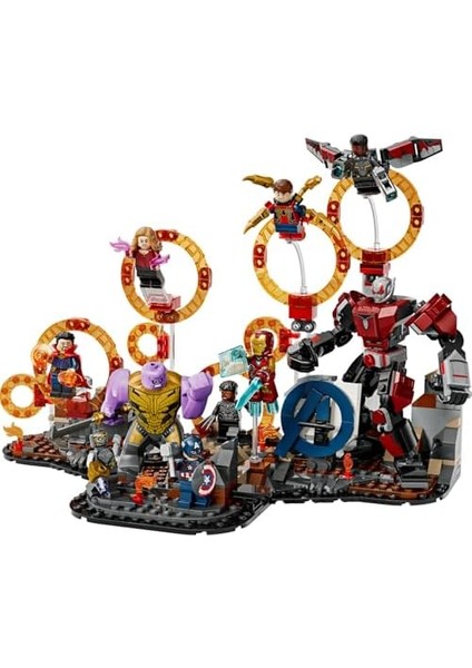 | Ngers: Endgame Son Savaş 76323, 10 Yaş ve Üzeri Kız ve Erkek Çocukları Için Kaptan Amerika ve Iron Man Dahil 9 Süper Kahraman Minifigürü Içeren Yaratıcı Oyuncak Yapım Seti (621 Parça)