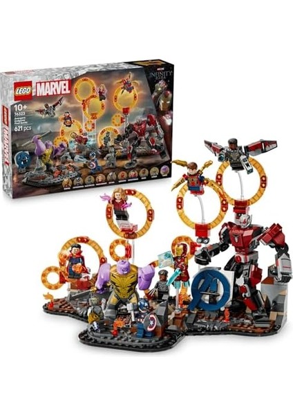 | Ngers: Endgame Son Savaş 76323, 10 Yaş ve Üzeri Kız ve Erkek Çocukları Için Kaptan Amerika ve Iron Man Dahil 9 Süper Kahraman Minifigürü Içeren Yaratıcı Oyuncak Yapım Seti (621 Parça) modelleri