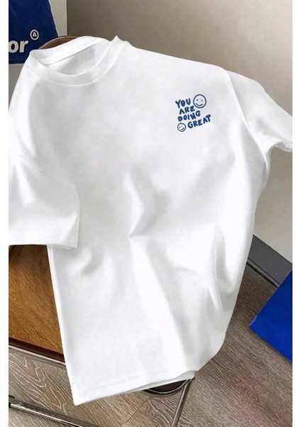 You Are Doing Great Baskılı Oversize T-Shirt