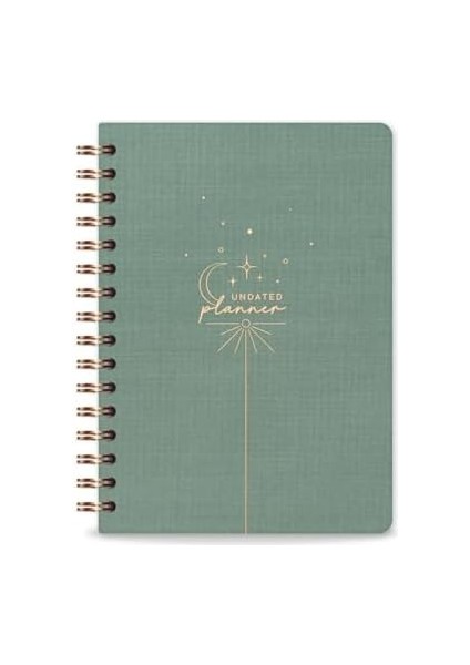 A5 Spiralli Süresiz Planlayıcı Ajanda Yeşil modelleri