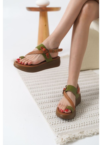 Likya Çok Renkli Hakiki Deri Sandalet indirimleri