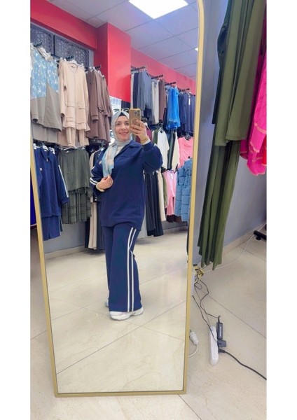 Yanları Çizgili Fermuarlı Ikili Takım