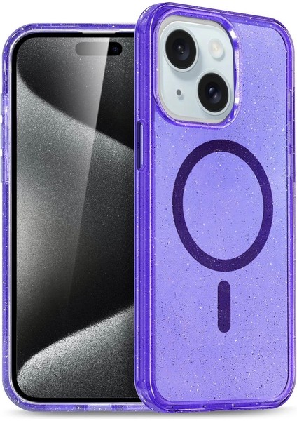 Buğz Newface Iphone 15 Plus Kılıf Star Magsafe Kapak - Mor