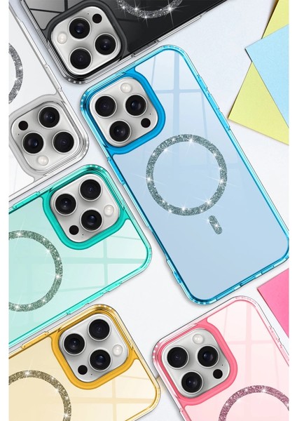 Buğz Apple Iphone 16 Pro Max Live Diamond Magsafe Kapak - Pembe modelleri