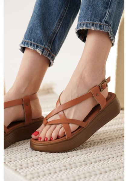 Linya Taba Hakiki Deri Sandalet indirimleri