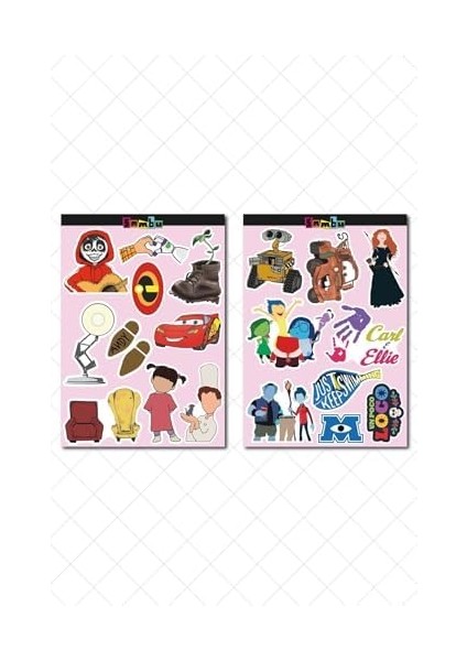 Pixar Temalı Etiket Seti - Laptop Notebook Telefon