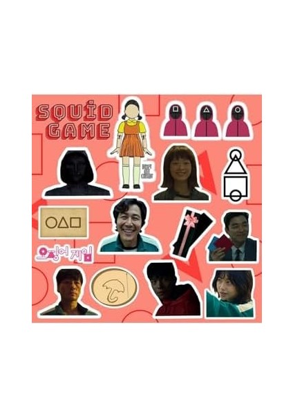 Squid Game Seti | Laptop Notebook Telefon Etiket