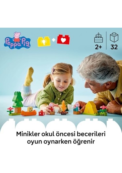 Kamp Gezisi 10452-2 Yaş ve Üzeri Kız ve Erkek Çocuklar Için Çadır, Kano, Kamp Ateşi ve 2 Figür Içeren Küçük Kas Becerileri ve Renk Eşleştirme Yaratıcı Yapım Seti (32 Parça) fiyatları