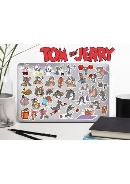 Tom ve Jerry Seri 1 Telefon Laptop Notebook Tablet Defter Matara Etiket