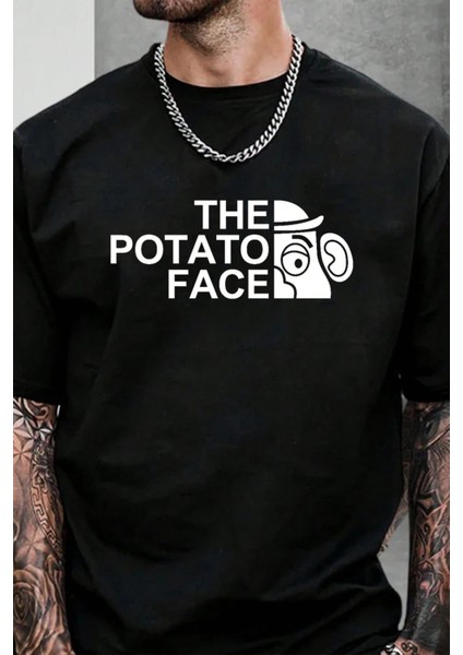 Erkek Oversize Baskılı Tişört – The Patato Face, Günlük & Sokak Stili modelleri
