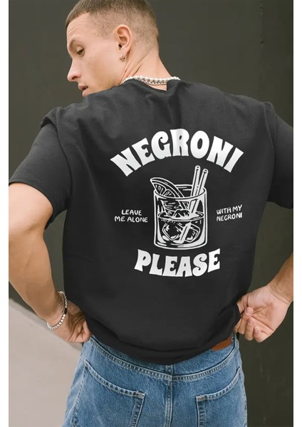 Negroni Sırt Baskılı Oversize T-Shirt