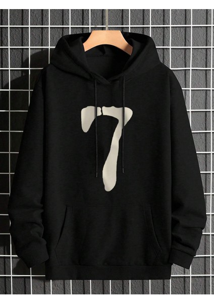 7 Baskılı Oversize Kapüşonlu Sweatshirt modelleri