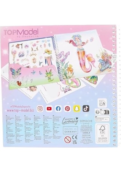 13439 Dress Me Up Fantasy Kitabı 24 Sayfa Önceden Basılmış Kendiniz Tasarlayın, Dahil 11 Sayfa Çıkartma, Çok Renkli