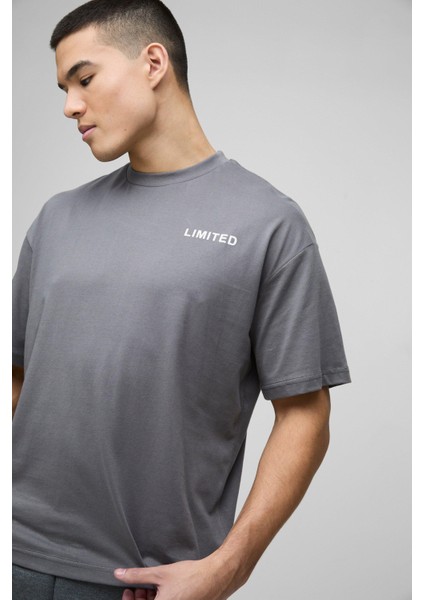 Oversize Erkek Limited Baskılı Detaylı T-Shirt fiyatları