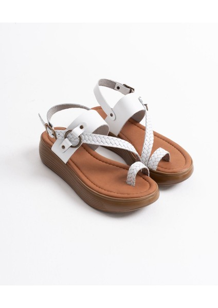 Likya Beyaz Hakiki Deri Sandalet fiyatları