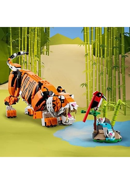 Creator 3 Ü 1 Arada Muhteşem Kaplan 31129 - 9 Yaş ve Üzeri Kız ve Erkek Çocuklar Için Doğum Günü Hediyesi Fikri, Kaplan, Kırmızı ve Koi Balığı Içeren Yaratıcı Oyuncak Yapım Seti (755 Parça) modelleri