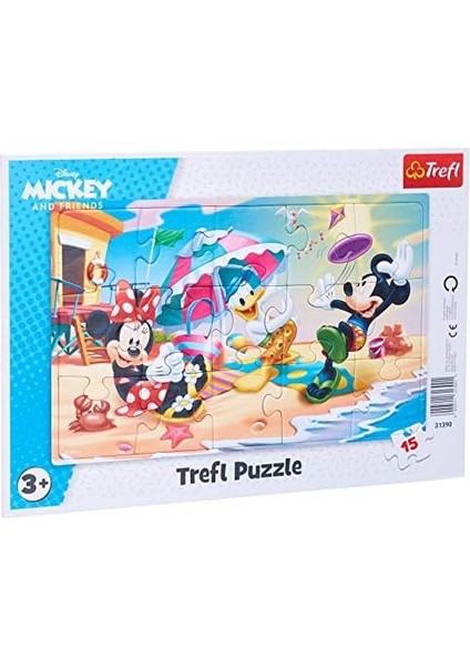 , Yapboz, Altlıklı Çerçeve Yapboz, 15 Parça, Plaj Oyunları, 3 Yaşından Büyük Çocuklar Için