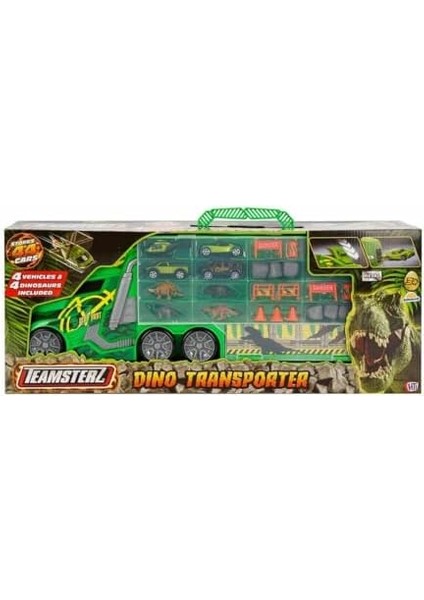 Teamsterz Dino Transporter 4 Araçlı ve 4 Dinozorlu Oyun Seti