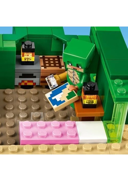 Minecraft Kaplumbağa Plaj Evi 21254-7 Yaş ve Üzeri Oyunları Seven Çocuklar Için 3 Adet Minecraft Minifigürü Içeren Yaratıcı Oyuncak Yapım Seti, Doğum Günü Hediyesi Fikri (234 Parça) modelleri