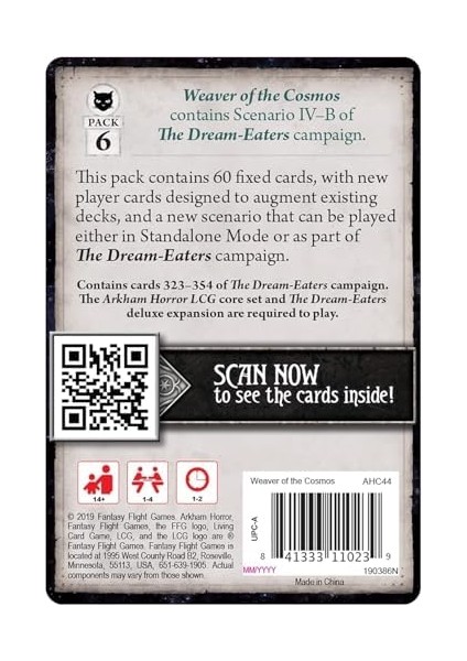 Fantasy Flight Games Fantezi Uçuş Oyunları | Arkham Korku Kart Oyunu: Mythos Paketi - 5.6. Dokumacısı | Kart Oyunu | 14 Yaş Üstü | 1 Ila 4 Oyuncu | 60 Ila 120 Dakika Oynama Süresi fiyatları