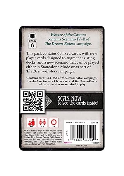 Fantasy Flight Games Fantezi Uçuş Oyunları | Arkham Korku Kart Oyunu: Mythos Paketi - 5.6. Dokumacısı | Kart Oyunu | 14 Yaş Üstü | 1 Ila 4 Oyuncu | 60 Ila 120 Dakika Oynama Süresi modelleri