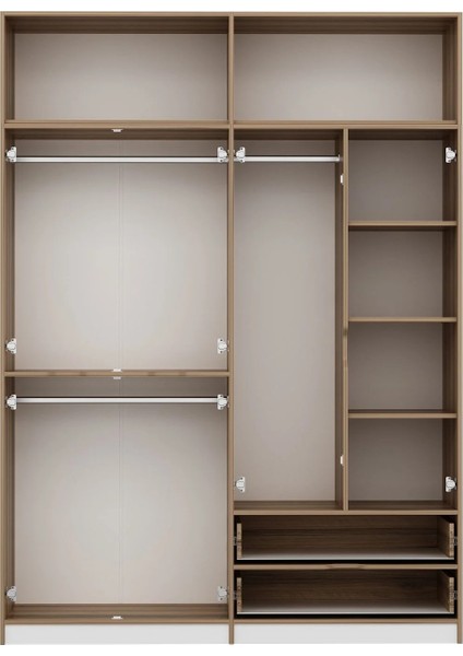 Elina 4 Kapaklı Dolap + Yüklük Dore Beyaz indirimleri