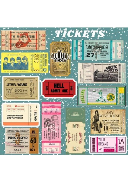 Tickets Seti | Laptop Notebook Telefon Etiket Journal