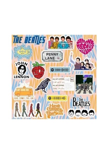 The Beatles Seti | Laptop Notebook Telefon Etiket Journal