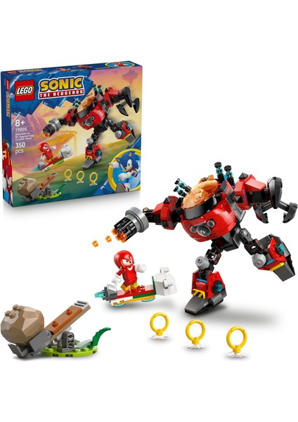 Sonic Knuckles Egg Crusher Robotu 77005 - 8 Yaş ve Üzeri Çocuklar Için Aksiyon Dolu Sonic Macerası, Interaktif Yaratıcı Oyuncak Yapım Seti ve Koleksiyonluk Model Eğlencesi (350 Parça)