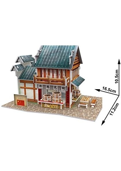 Cubicfun CUB/W3132H 3D 39 Parça Puzzle Çin Mantı Restoranı modelleri
