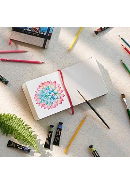 Arteza Eskiz Defteri, 3'lü Paket, Her Biri 88 Sayfa, 13,5 x 12,5 Cm, Bej Kitabı, Ciltli Kapak 110LBS/230 Gsm Defter